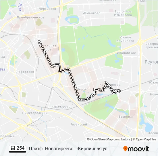 254 Bus Line Map
