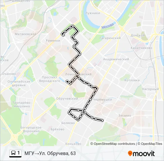 1 Bus Line Map