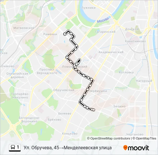 1 Bus Line Map