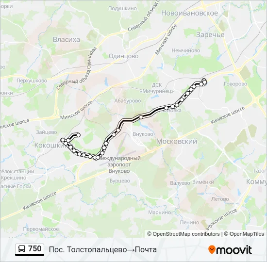 750 Bus Line Map