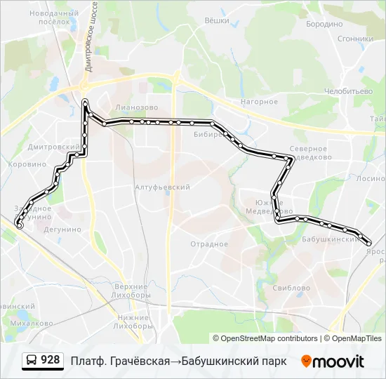 928 Bus Line Map
