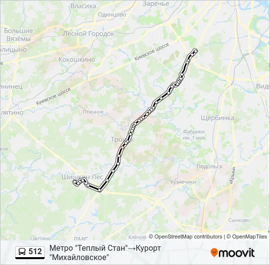 512 Bus Line Map