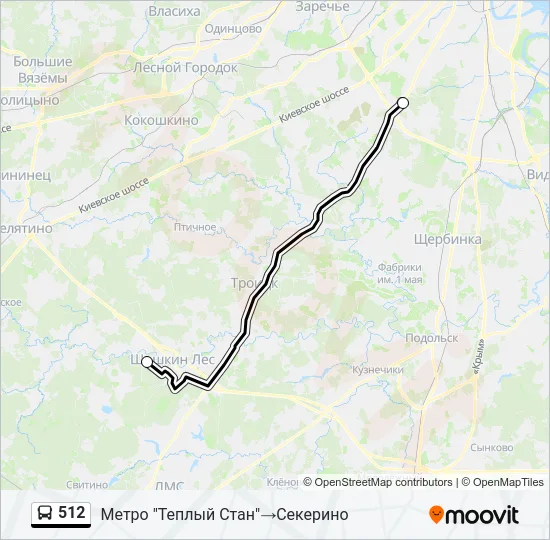 512 Bus Line Map