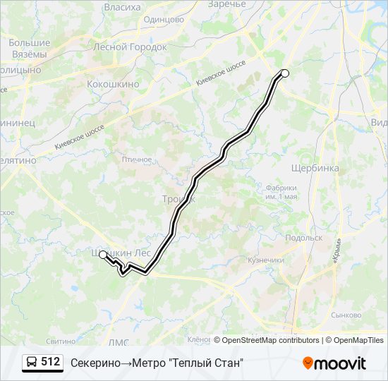 512 bus Line Map