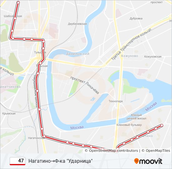 Остановки 47 маршрута