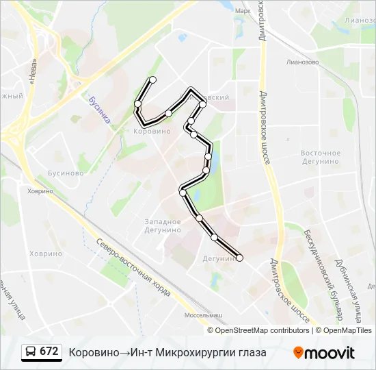 672 Bus Line Map