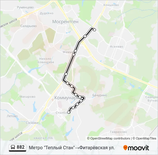 882 Bus Line Map