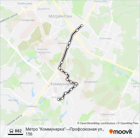 882 Bus Line Map