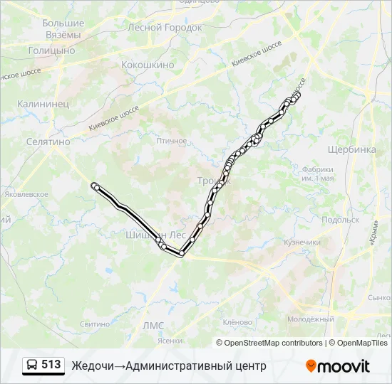 513 Bus Line Map