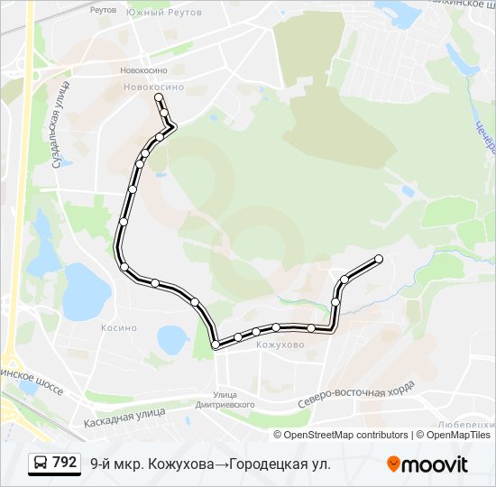 792 bus Line Map