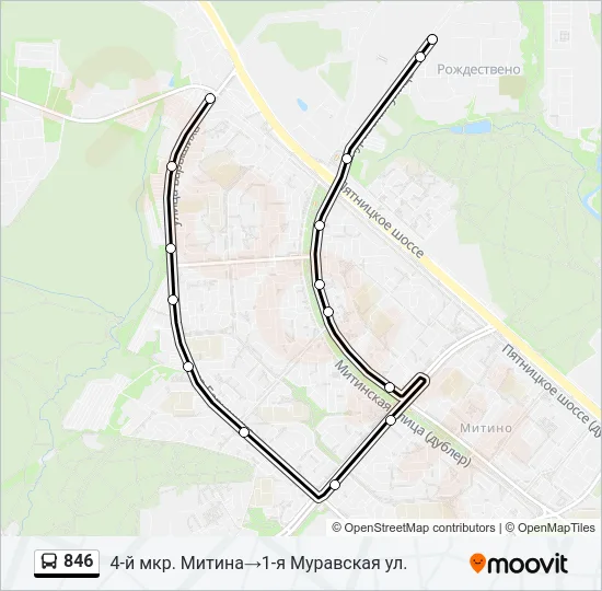 846 Bus Line Map