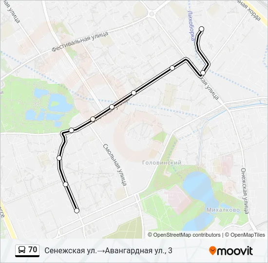 70 Bus Line Map