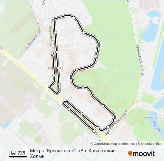 Автобус 229: карта маршрута