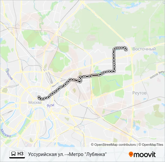 Н3 Bus Line Map