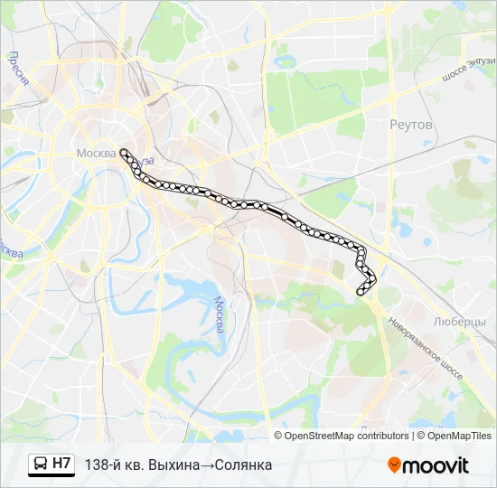 Н7 Bus Line Map