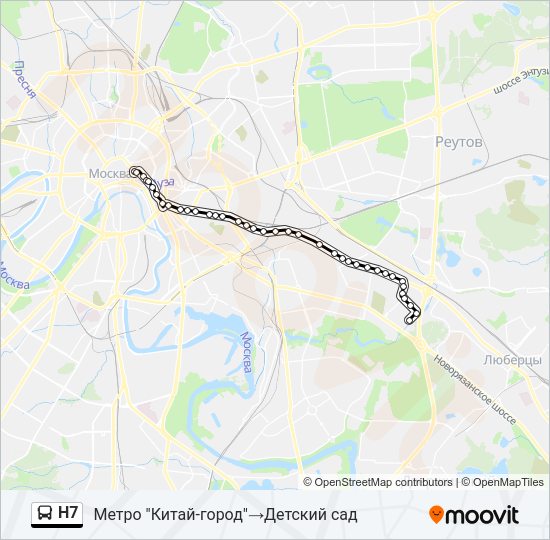 Н7 Bus Line Map
