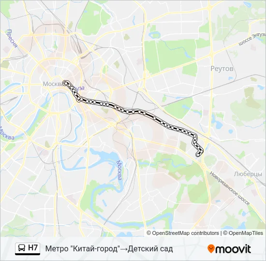 Н7 Bus Line Map