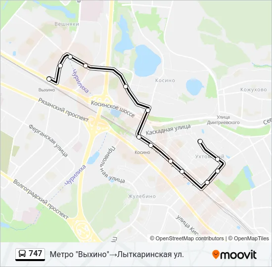 747 Bus Line Map