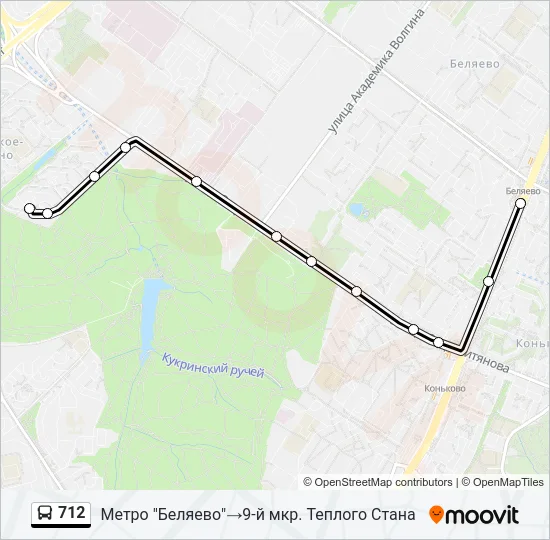 712 Bus Line Map