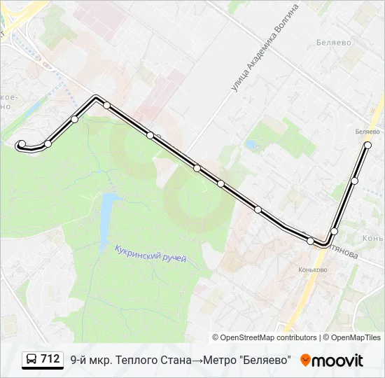 712 Bus Line Map