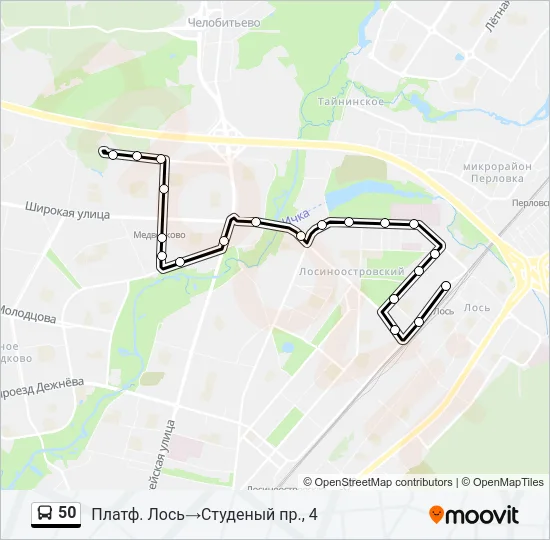50 Bus Line Map