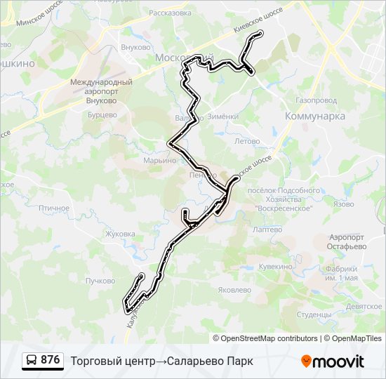 Автобус 876: карта маршрута