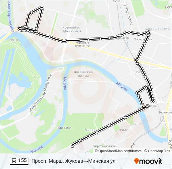 155 Bus Line Map