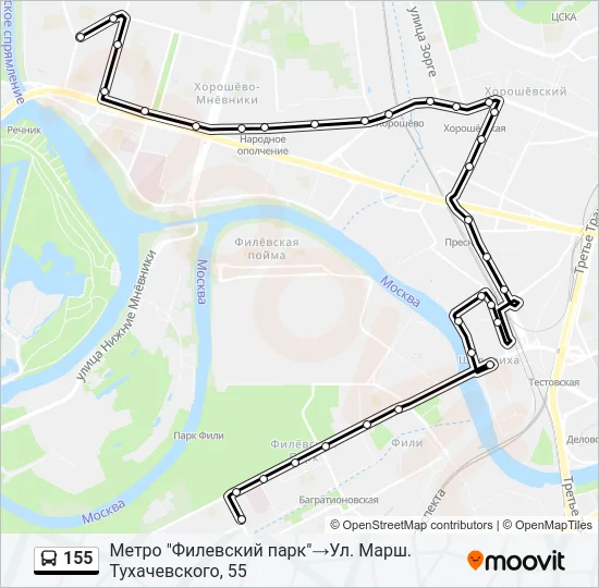155 Bus Line Map