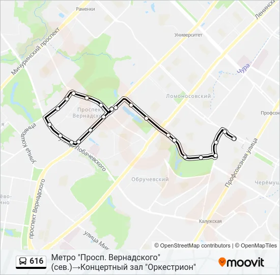 616 Bus Line Map