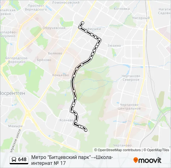 648 Bus Line Map