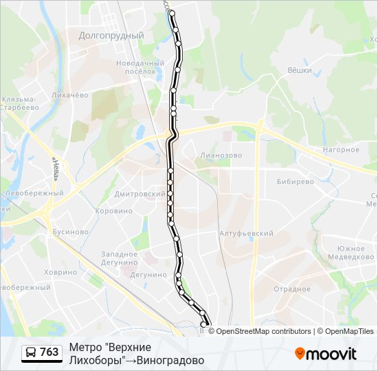 Автобус 763: карта маршрута