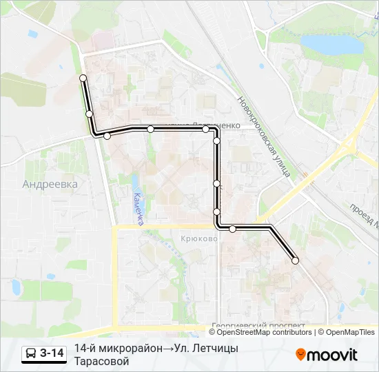 З-14 Bus Line Map