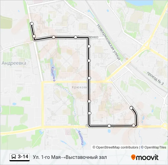 З-14 Bus Line Map
