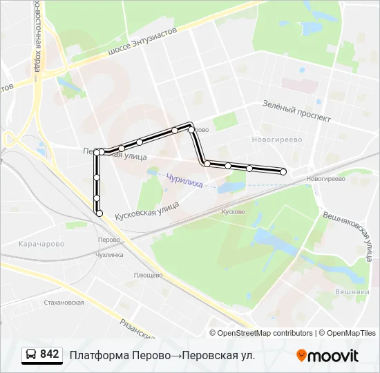 Автобус 842: карта маршрута