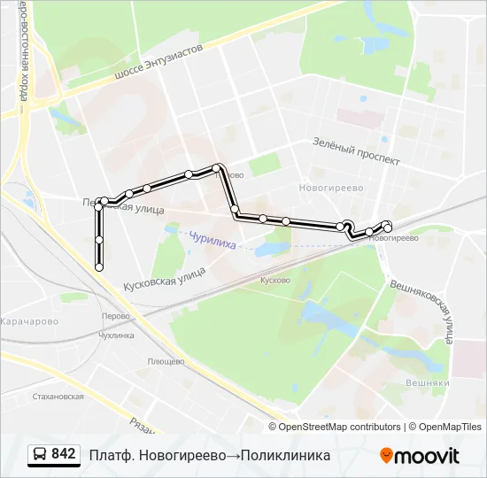 Автобус 842: карта маршрута