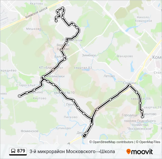 879 Bus Line Map