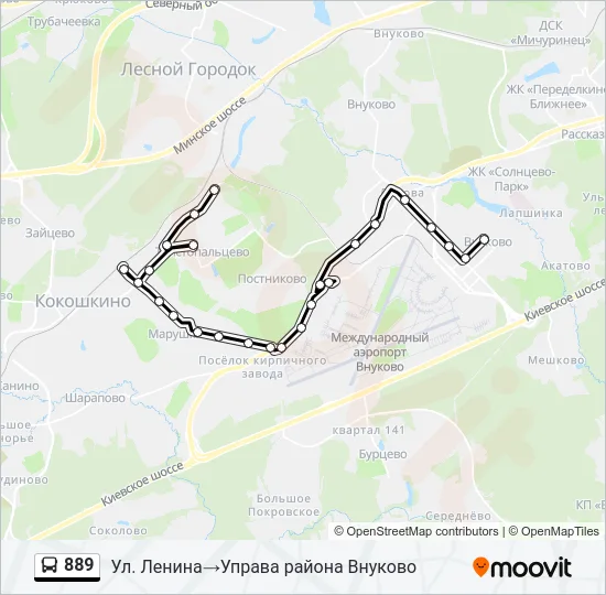 889 Bus Line Map