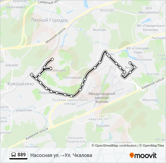 889 Bus Line Map