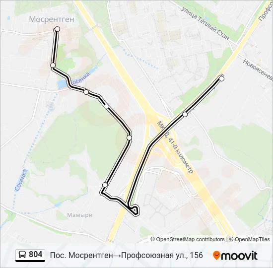 804 Bus Line Map