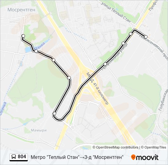 Автобус 804: карта маршрута