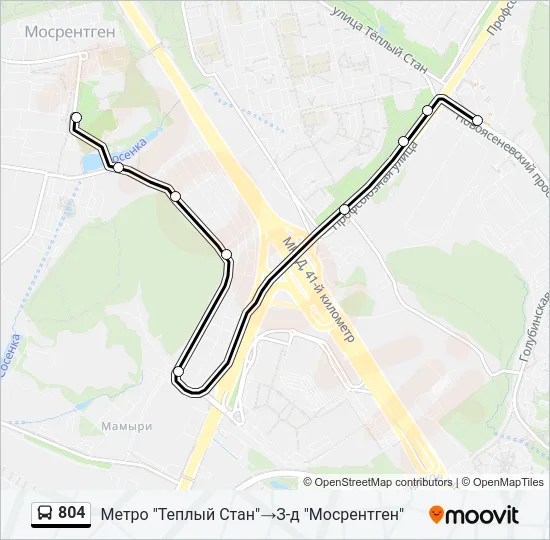 804 Bus Line Map