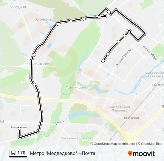 170 Bus Line Map