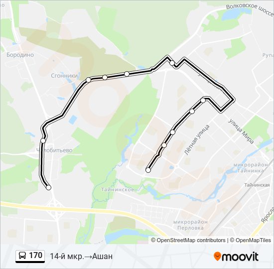 170 bus Line Map