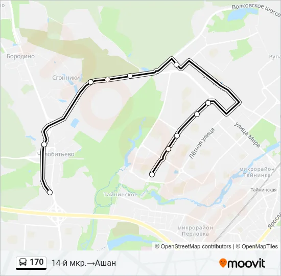 170 Bus Line Map