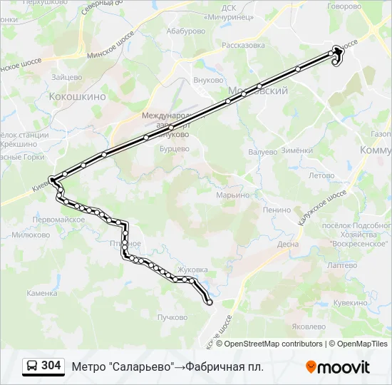 304 Bus Line Map