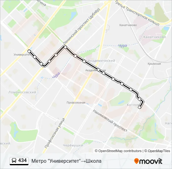 434 Bus Line Map