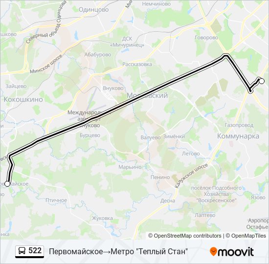 522 bus Line Map