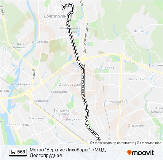 563 bus Line Map