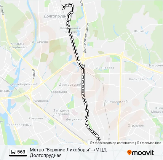 563 Bus Line Map