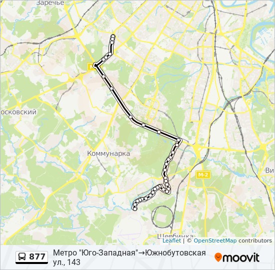 Автобус 877 маршрут остановки